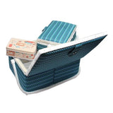 Nähkorb Set bunt weis,blau,schwarz,grün (1x groß und 1x mittel) und Accessoires Box (mit Zubehör)