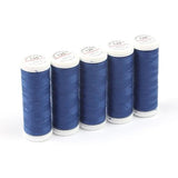 Ackermann Universal Nähgarn Stärke 120 - 5x 200 m, Farbe 0736 dunkelblau