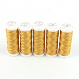 Ackermann Embroidery Stickgarn Stärke 40 - 5x 260 m, Farbe 3501 gold