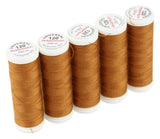 Ackermann Universal Nähgarn Stärke 120 - 5x 200 m, Farbe 0816 braun