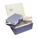 Nähkorb Set bunt weis,lila,blau,schwarz, (1x groß und 1x mittel) und Accessoires Box (mit Zubehör