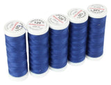 Ackermann Universal Nähgarn Stärke 120 - 5x 200 m, Farbe 0737 dunkelblau