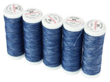 Ackermann Jeans Nähgarn Stärke 80 - 5x 150 m, Farbe 4021 blau meliert
