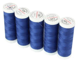 Ackermann Universal Nähgarn Stärke 120 - 5x 200 m, Farbe 0737 dunkelblau