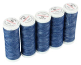 Ackermann Jeans Nähgarn Stärke 80 - 5x 150 m, Farbe 4021 blau meliert