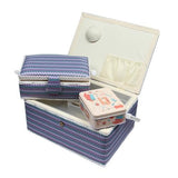 Nähkorb Set bunt weis,lila,blau,schwarz, (1x groß und 1x mittel) und Accessoires Box (mit Zubehör