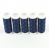 Ackermann Embroidery Nähgarn Stärke 40 - 5x 260 m, Farbe 2861 sehr dunkles marineblau