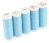 Ackermann Universal Nähgarn Stärke 120 - 5x 200 m, Farbe 0732 babyblau