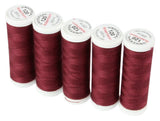 Ackermann Universal Nähgarn Stärke 120 - 5x 200 m, Farbe 0827 pflaumenbordeaux