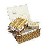 Nähkorb Set bunt weis,rot,gelb,schwarz  (1x groß und 1x mittel) und Accessoires Box (mit Zubehör)